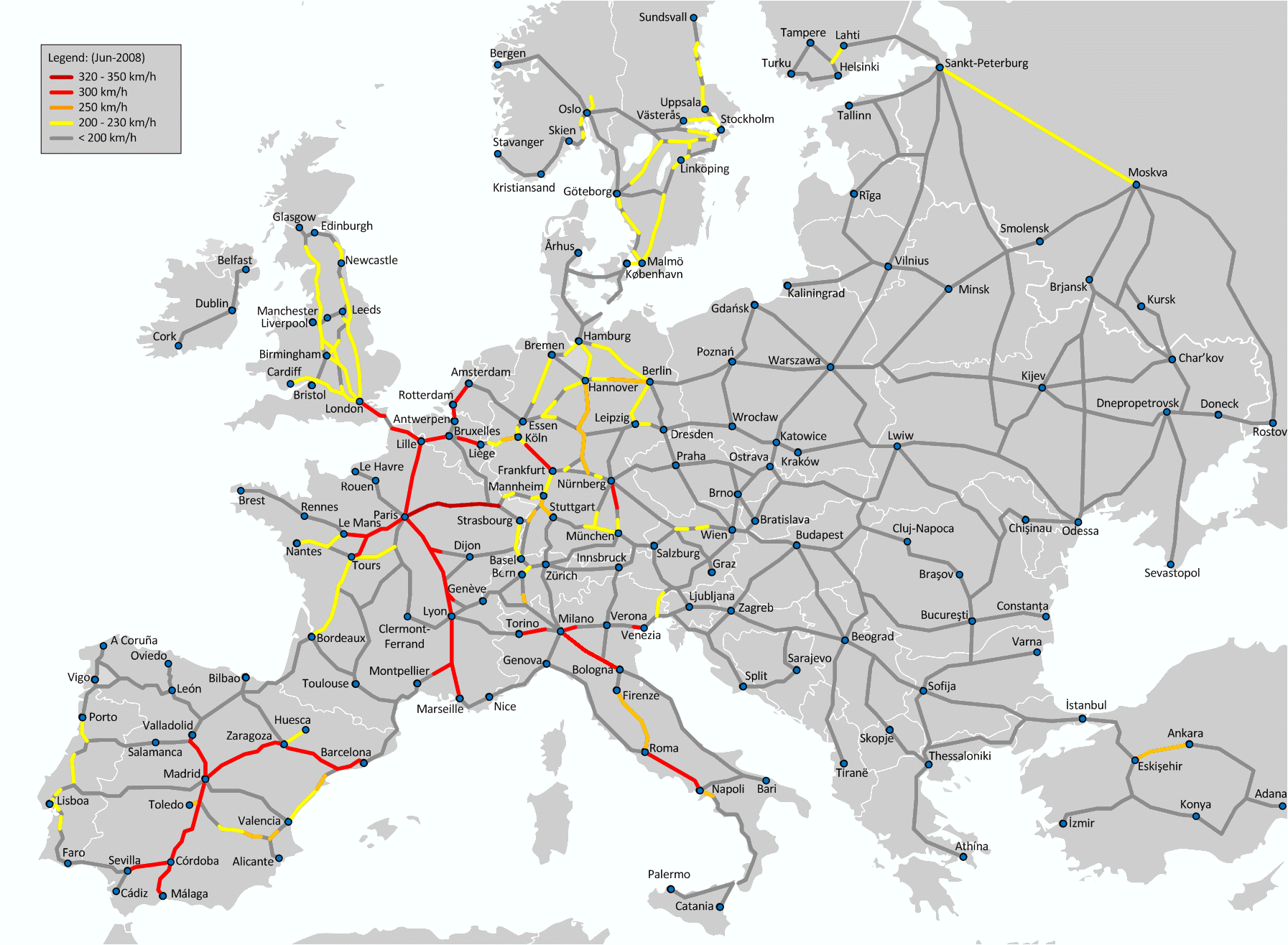 Map Of Europe English